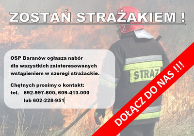 Powiększ grafikę: Ogłoszenie o naborze do OSP Baranów