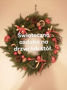 Świąteczna ozdoba na drzwi lub stół