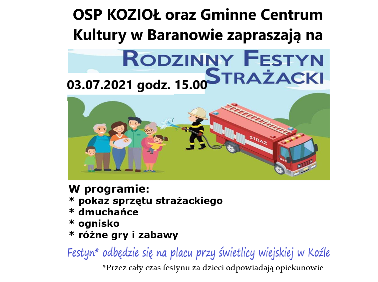 Zaproszenie na festyn strażacki