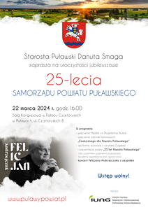 Plakat 25 lecie Powiatu Puławskiego