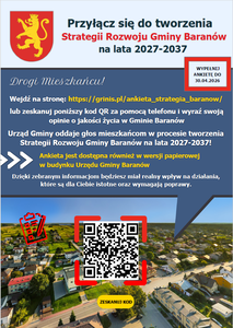 Plakat Tworzenie Strategi Rozwoju Gminy Baranów