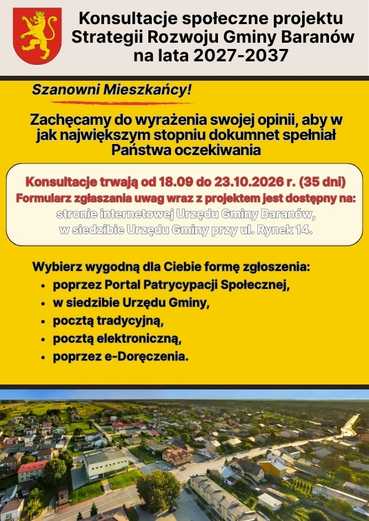 Projekt Strategii Rozwoju Gminy Baranów