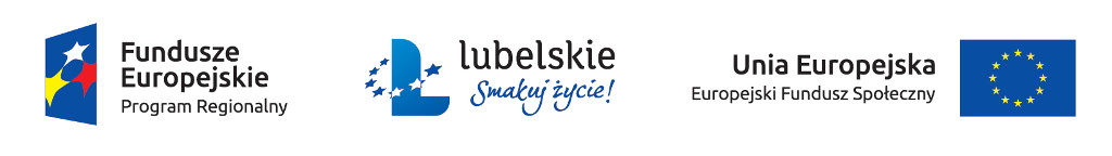 Logotypy: Program Regionalny, Lubelskie, Europejski Fundusz Rozwoju Regionalnego