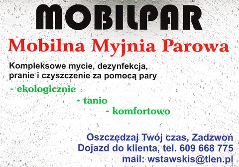 Baner: MOBILPAR - mobilna myjnia parowa